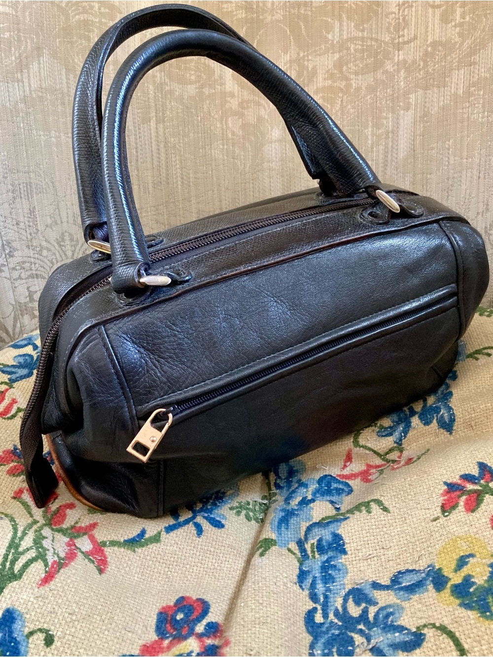 Vintage Tignanello satchel doctor’s bag Boston bag leather - Picture 2 of 5